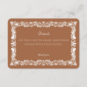 Clay Talavera Tile  Details Card Invitation Insert