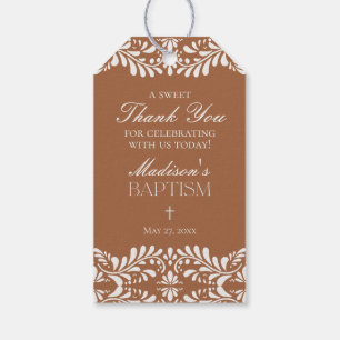 Clay Talavera Tile Spanish Fiesta Baptism Favours Gift Tags