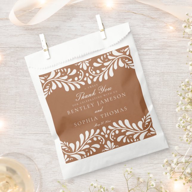 Clay Talavera Tile Spanish Fiesta Wedding Dessert Favour Bags (Clipped)