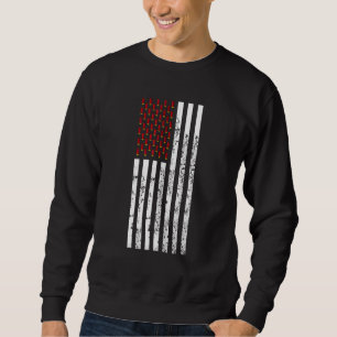 Clay Target Shooting Usa Flag - Retro Shotshell Fl Sweatshirt