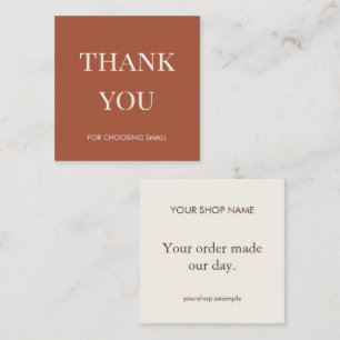 Clay Thanks Small Business Package Insert