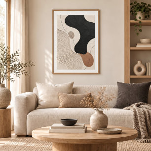 Clay Tide Minimal Abstract Plaster Art Print