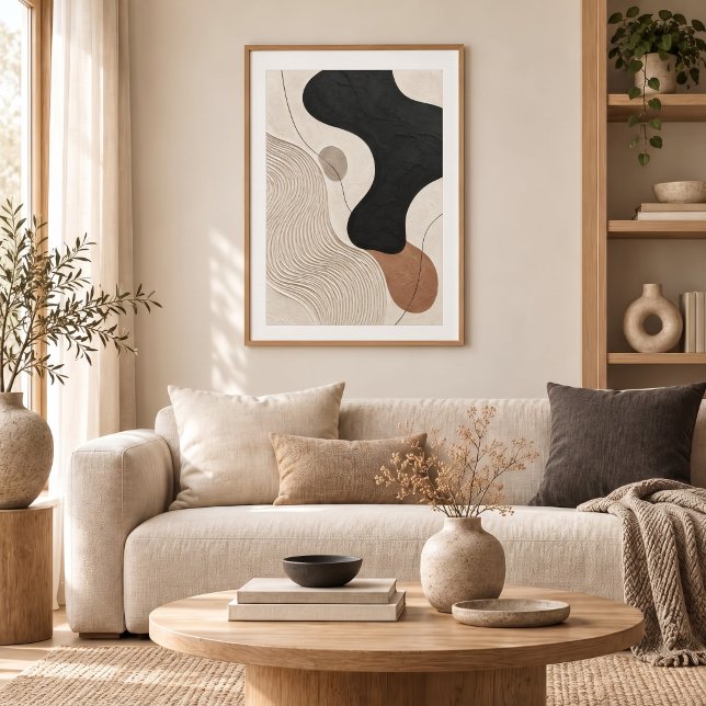 Clay Tide | Minimal Abstract Plaster Art Print (Creator Uploaded)