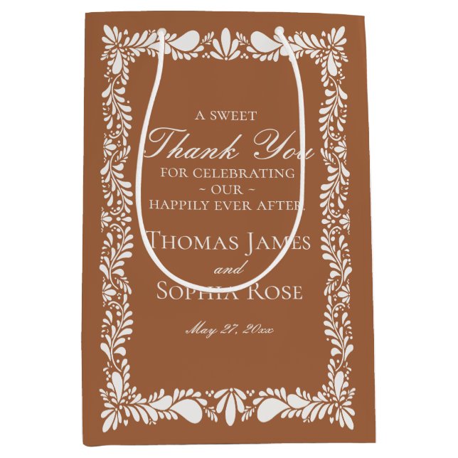 Clay Tile Talavera Spanish Fiesta Wedding Favours Medium Gift Bag (Front)