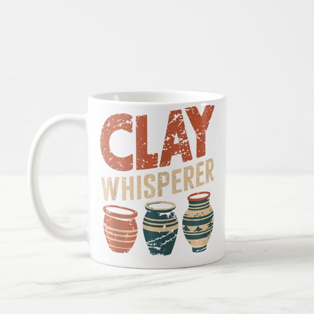 Clay Whisperer Pottery Ceramic Artist Coffee Mug (Left)