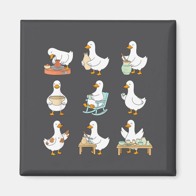 Clay Whisperer T Er Ceramic Silly Goose Making Tte Magnet (Front)