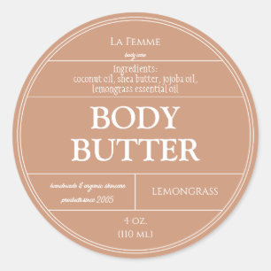 Clay & White Boho Cosmetic Product Label