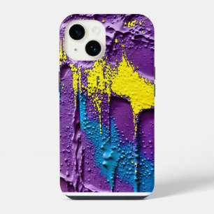 Claylike Purple Black Yellow Explosion Abstract iPhone 14 Case