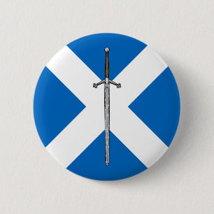Claymore and Saltire 6 Cm Round Badge