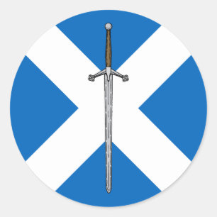 Claymore and Saltire Classic Round Sticker