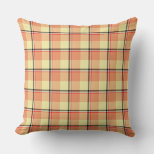 Claystone and Morning Mist Plaid Cushion