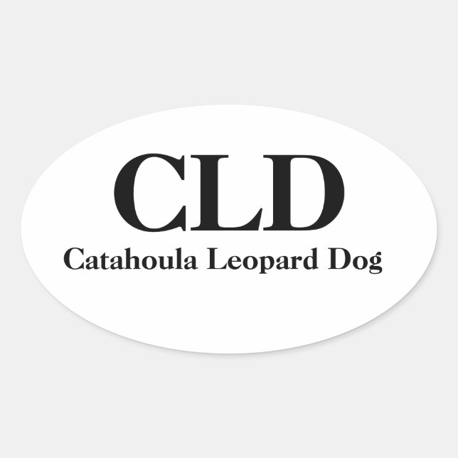 CLD Catahoula Leopard Dog Oval Sticker (Front)