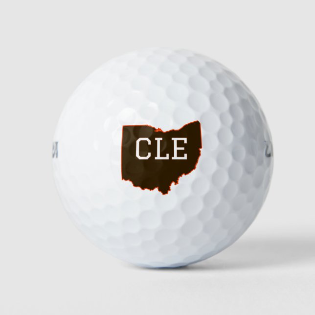 CLE Cleveland Ohio State Shape Golf Balls (Front)