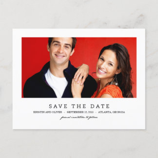 CLEAN 1 Photo Save The Date Postcard