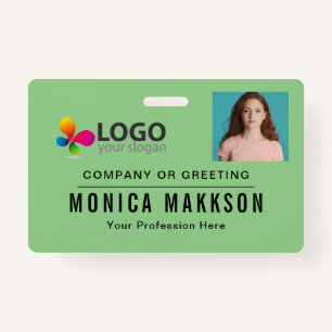 Clean Add Your Logo Office Employee ID Badge