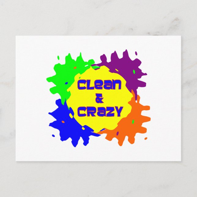 Clean and Crazy Postcard (Front)
