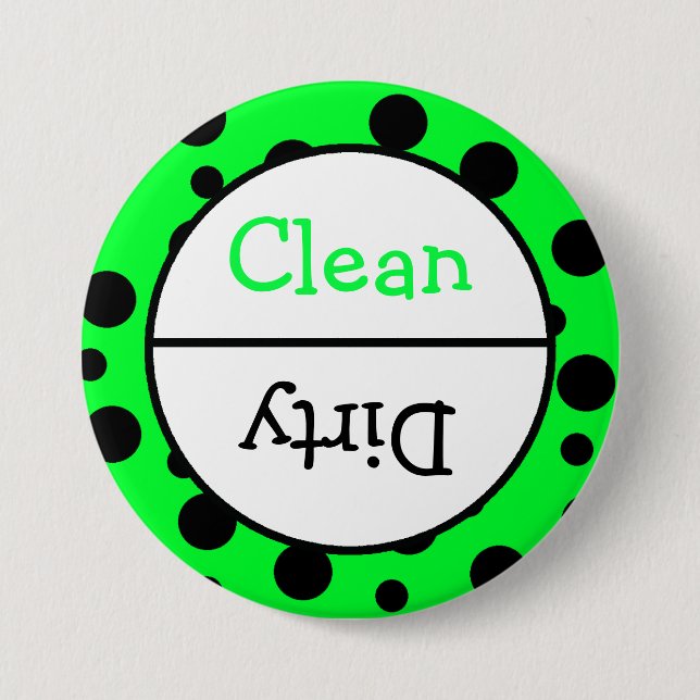Clean and Dirty Dishwasher Dishes Notice 7.5 Cm Round Badge (Front)