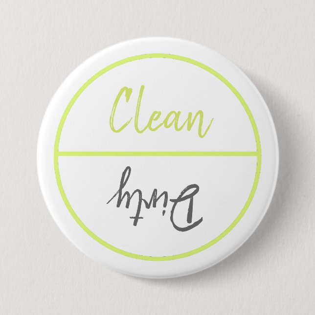 Clean and Dirty Dishwasher Dishes Notice 7.5 Cm Round Badge (Front)