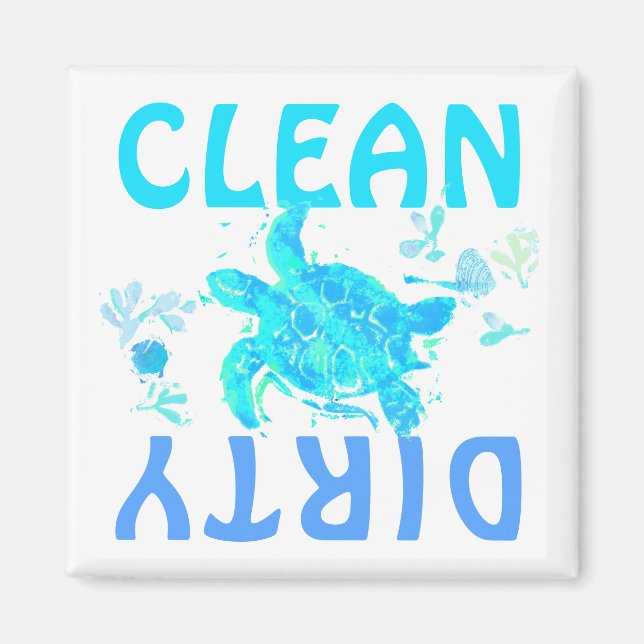 Clean and Dirty Dishwasher Magnet  (Front)