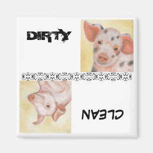 Clean and Dirty Piggie Dishwasher Magnet