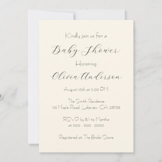 Clean And Minimalist Baby Shower Invitation