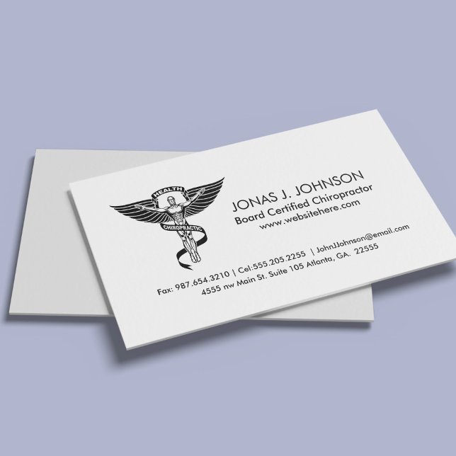 Clean and Professional Black | White Chiropractic Business Card (Creator Uploaded)