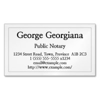 Clean and Restrained Public Notary Business Card