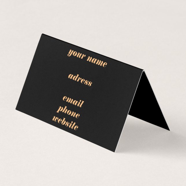 clean and simple business card black and orange (Back)