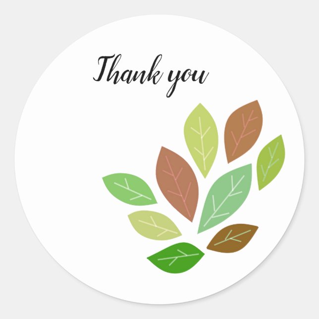 Clean and Simple Leaves Classic Round Sticker (Front)