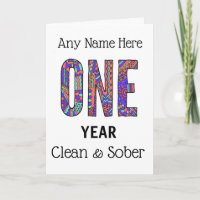 Clean and sober birthday anniversary personalised