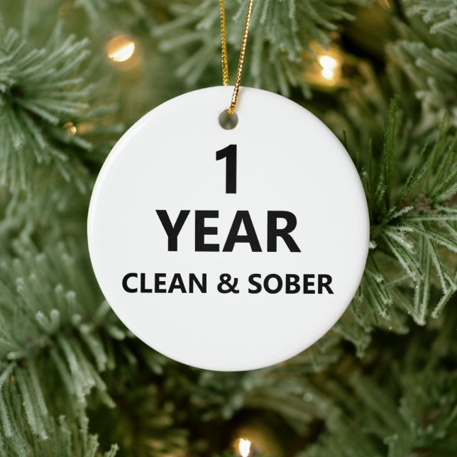 Clean and sober custom sobriety recovery Christmas Ceramic Tree Decoration (Tree)