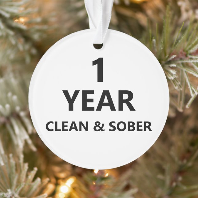 Clean and sober custom sobriety recovery Christmas Ornament (Tree)