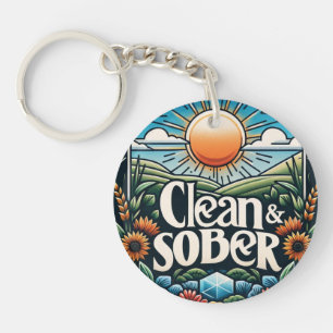Clean and Sober Keychain