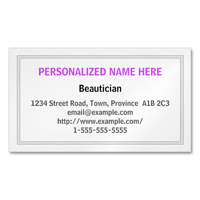 Clean and Understated Beautician Business Card (Front)