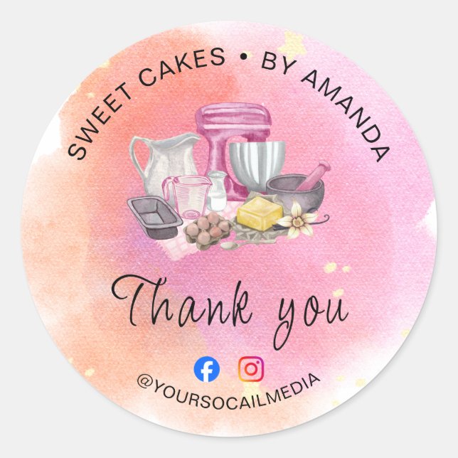 Clean Bakery Thank You Sticker (Front)