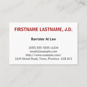 Clean Barrister At Law Business Card