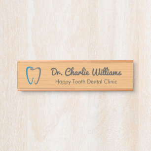 Clean Birch Wood, Dental Clinic Door Sign