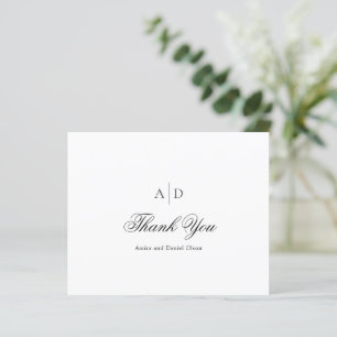 Clean Black and White Budget Wedding Thank You