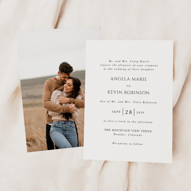 Clean Black and White Modern Wedding Invitation (Creator Uploaded)
