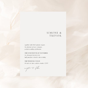 Clean Black and White Modern Wedding Invitation