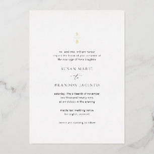 Clean Black and White Monogram Modern Wedding
