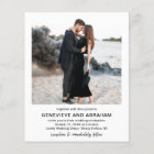 Clean Black and White Photo Budget Wedding Invite