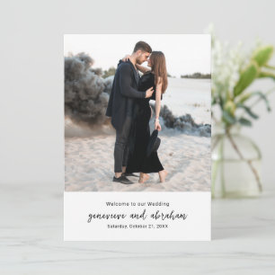 Clean Black and White Photo Modern Wedding Programme
