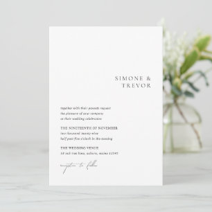 Clean Black and White QR Code Modern Wedding Invitation