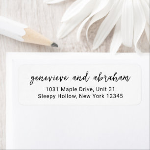 Clean Black and White Wedding Return Address