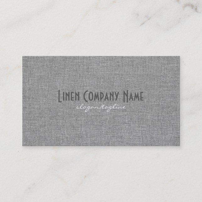 Clean Black & Grey Linen Burlap Texture Business Card (Front)