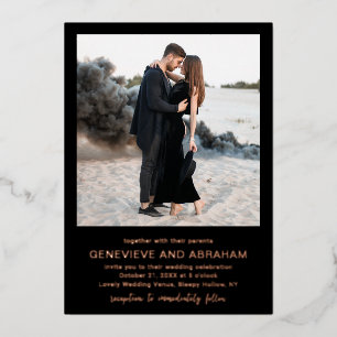 Clean Black Photo Modern Wedding