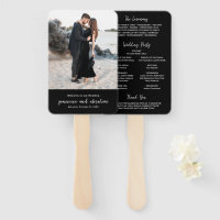 Clean Black Photo Modern Wedding Program