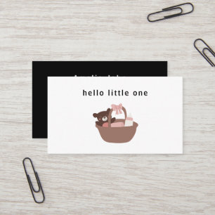 Clean Black & White Bold Business Card hello