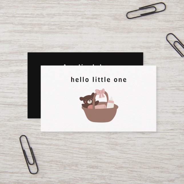 Clean Black & White	Bold Business Card | hello  (Front/Back In Situ)